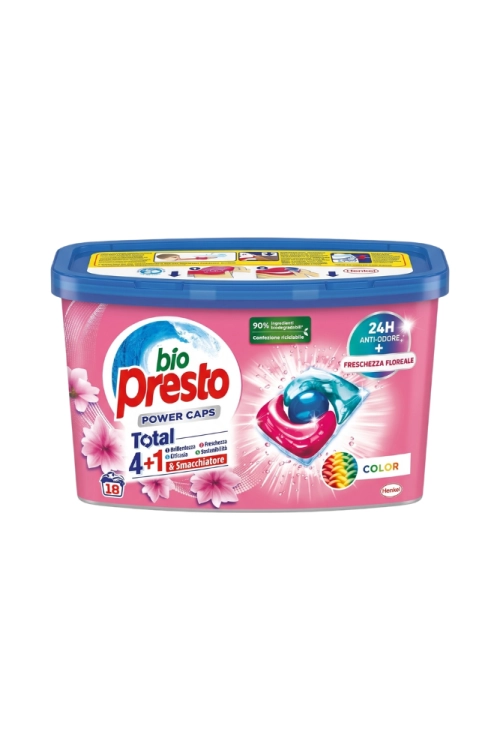 Bio Presto Kapsułki do prania Power Caps Total 4+1 Color 18szt..png