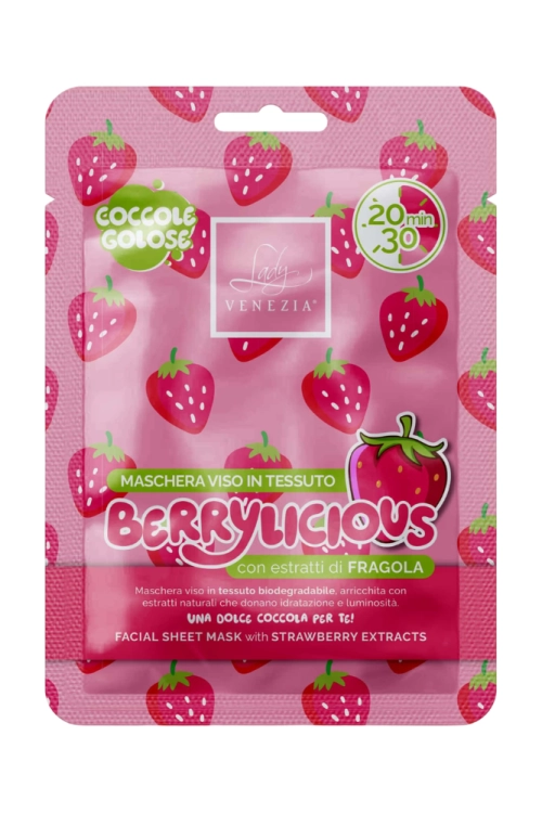 Lady Venezia Coccole Golose Maseczka w płachcie Berrylicious Truskawka 24ml.png