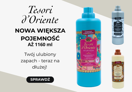 Nowa większa pojemność - Tesori d'Oriente koncentrat do płukania 1160ml 58 płukań 