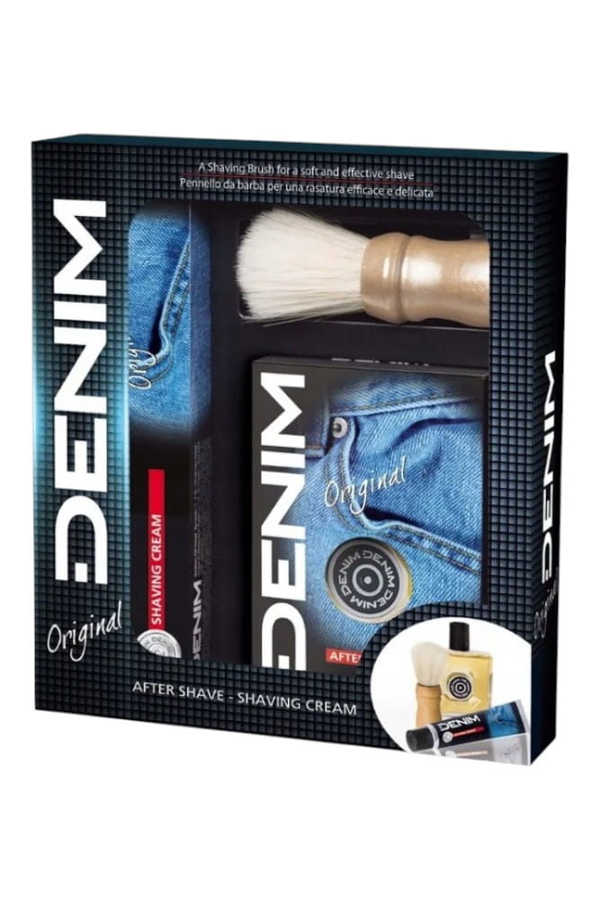 Denim Zestaw prezentowy z pędzlem do golenia – tradycyjny męski zestaw do golenia z nutą elegancji .jpg