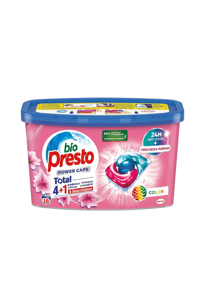 Bio Presto Kapsułki do prania Power Caps Total 4+1 Color 18szt..png